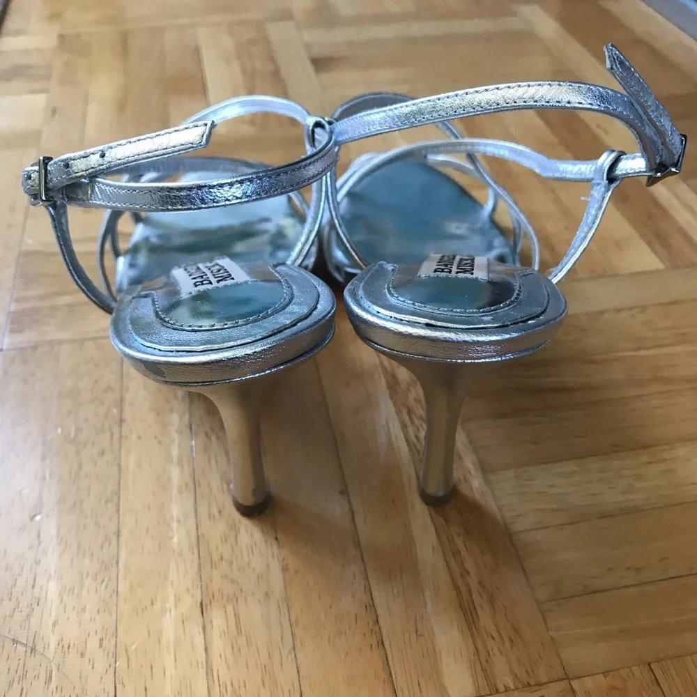 Badgley Mischka Silver Dress Sandals Heels Ava II - Picture 3 of 6